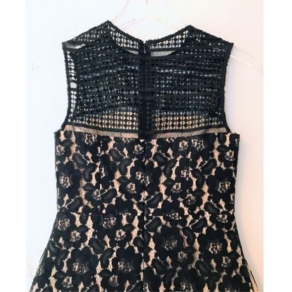 AIDAN MATTOX BLACK LACE FIT & FLARE SLEEVELESS MINI DRESS 0 NWT - Picture 6 of 10
